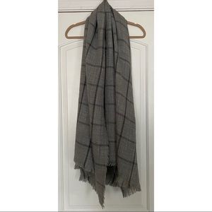 H&M Gray Plaid Blanket Scarf